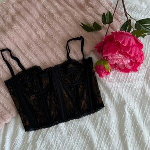Meshki Black Lace Corset Top